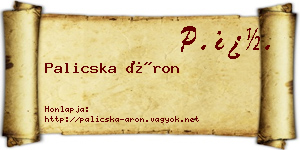 Palicska Áron névjegykártya