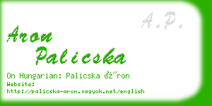 aron palicska business card